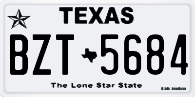 TX license plate BZT5684