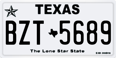 TX license plate BZT5689