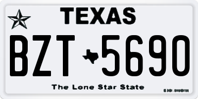 TX license plate BZT5690