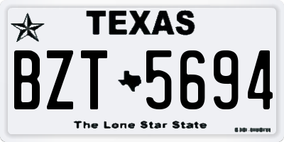 TX license plate BZT5694