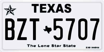 TX license plate BZT5707