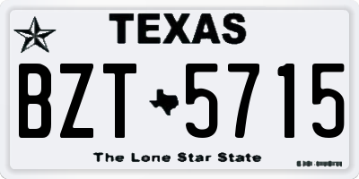 TX license plate BZT5715