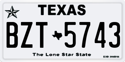 TX license plate BZT5743