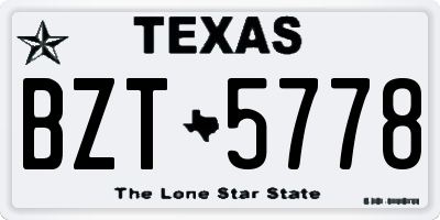 TX license plate BZT5778