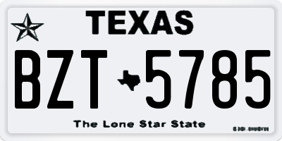TX license plate BZT5785