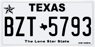 TX license plate BZT5793