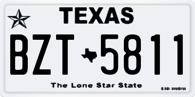 TX license plate BZT5811