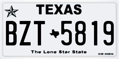 TX license plate BZT5819