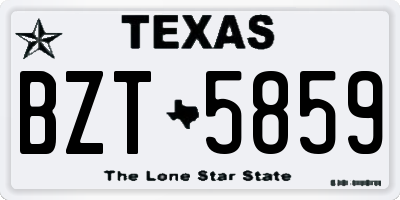 TX license plate BZT5859