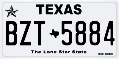 TX license plate BZT5884
