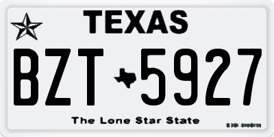 TX license plate BZT5927