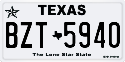 TX license plate BZT5940