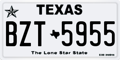 TX license plate BZT5955