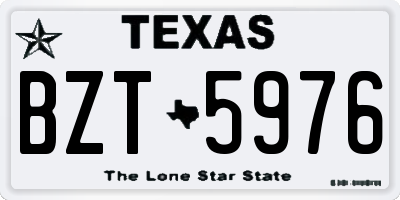 TX license plate BZT5976