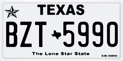TX license plate BZT5990