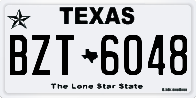 TX license plate BZT6048