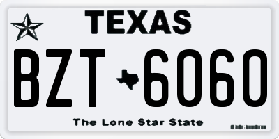 TX license plate BZT6060
