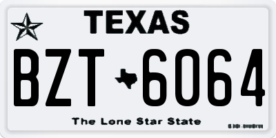 TX license plate BZT6064