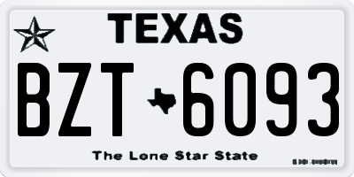 TX license plate BZT6093