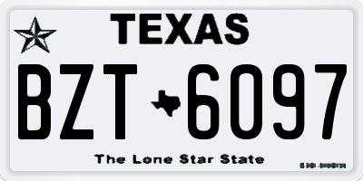 TX license plate BZT6097