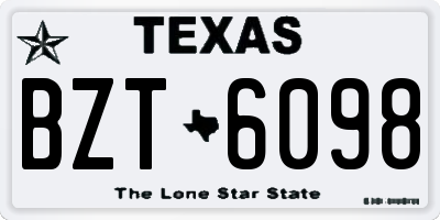 TX license plate BZT6098