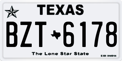 TX license plate BZT6178