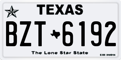 TX license plate BZT6192
