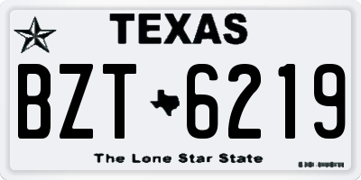 TX license plate BZT6219