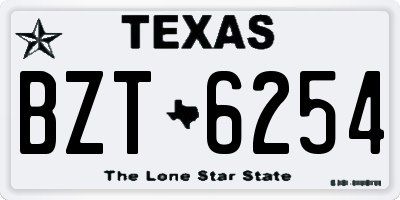 TX license plate BZT6254
