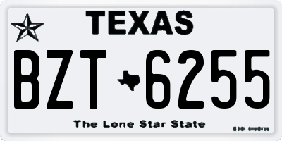 TX license plate BZT6255