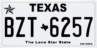 TX license plate BZT6257