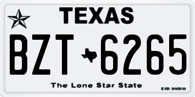 TX license plate BZT6265