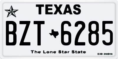 TX license plate BZT6285