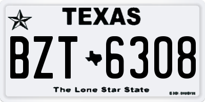 TX license plate BZT6308