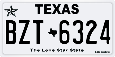 TX license plate BZT6324