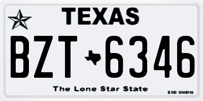 TX license plate BZT6346