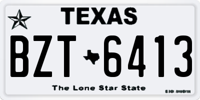TX license plate BZT6413