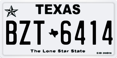 TX license plate BZT6414