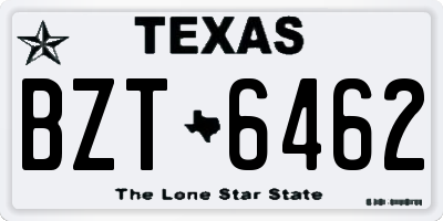 TX license plate BZT6462