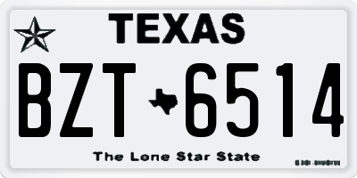 TX license plate BZT6514