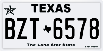 TX license plate BZT6578