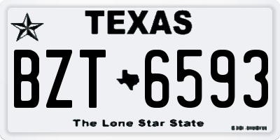 TX license plate BZT6593