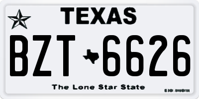 TX license plate BZT6626