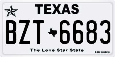 TX license plate BZT6683