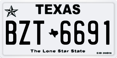 TX license plate BZT6691