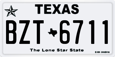 TX license plate BZT6711