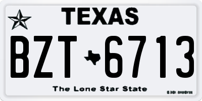 TX license plate BZT6713