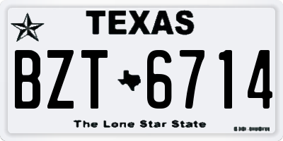 TX license plate BZT6714