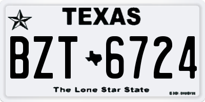 TX license plate BZT6724