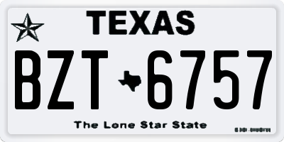 TX license plate BZT6757